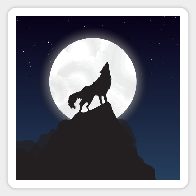 Wolf Howling Sticker by MaiKStore